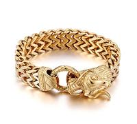 BNCXMO Pulsera premium para hombres de acero inoxidable Pulsera de cadena de trigo de dragón Eco Packaging Pequeños regalos para hombres Longitud 25 cm