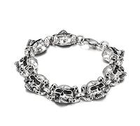 BNCXMO Pulsera premium para hombres Pulsera de cabeza de cabeza de acero de acero inoxidable Longitud del hombre 22.5 cm Negro