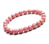 BNCXMO Pulsera redonda de cuentas redondas de piedra preciosa de rollo rojo rojo de 7 mm