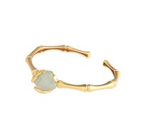BNCXMO Pulsera, S925 Sterling Plate Gold Jade Jade Psended Pulsero Collar de bambú para mujeres Pulseras Pulseras Pulseras