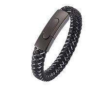 BNCXMO Pulseras del festival de regalos personalizados, pulsera de pulsera estirle tejida de brazalete para hombres de acero inoxidable