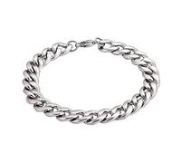 BNCXMO Pulseras para hombres, brazalete de acero inoxidable de cadena cubana simple para hombres