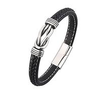BNCXMO Regalo para hombres Pulsera de brazalete para hombres Pulsera IC Charmas Pulsera de acero inoxidable con longitud de cierre magnético 18.5 cm, falso, sin circonio