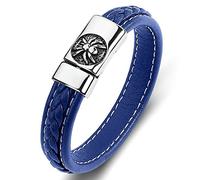 BNCXMO Regalo para hombres, pulseras para hombres, pulseras surfistas, pulseras, pulseras para hombres, acero inoxidable con cierre magnético, 18.5 centímetros, falso, sin circonía