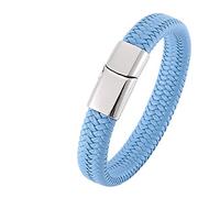 BNCXMO Regalos de regalos personalizados Rocker, pulseras de acero inoxidable pulseras tejidas de acero inoxidable con cierre magnético, longitud 18.5 cm, falsa, falsa,