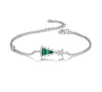 BNCXMO Regalos del Día de la Madre 925 Pulsera de damas, pulsera de árbol de Navidad estrella, afortunada