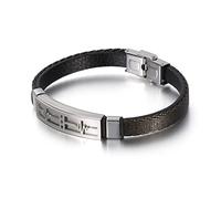 BNCXMO Regalos para hombres Bracelets de acero inoxidable pulseras punk pulseras tejidas de muñeca trenzada acero inoxidable con cierre magnético