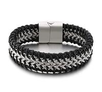 BNCXMO Regalos personalizados Braceletas Pulseras frías Pulseras cruzadas Cadena de muñeca para hombres Acero inoxidable con cierre de seguridad