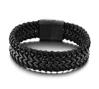 BNCXMO Regalos personalizados Braceletas Pulseras frías Pulseras cruzadas Cadena de muñeca para hombres Acero inoxidable con cierre de seguridad