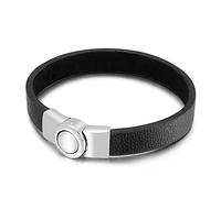BNCXMO Regalos personalizados Bracelets para hombres Pulsera de punk para hombres Pulsera negra para hombres longitud de acero inoxidable 22.5 cm, falso, sin circonio