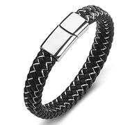 BNCXMO Regalos personalizados brazalete, pulsera de brazalete de brazalete tejido de brazalete pulsera de acero inoxidable con cierre magnético