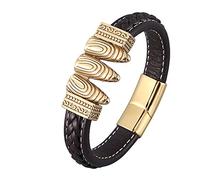 BNCXMO Regalos personalizados Pulsera de brazalete Vintage para hombres 3 Pulseras de calavera para hombres Cadena retro de acero inoxidable con cierre magnético
