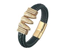 BNCXMO Regalos personalizados Pulsera de brazalete Vintage para hombres 3 Pulseras para hombres de calavera Cadena retro de acero inoxidable con cierre magnético, falso, sin circonio