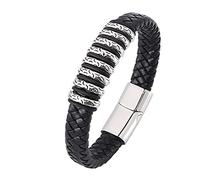 BNCXMO Regalos personalizados Pulsera de compromiso simple Boys Totem Bracelet de acero inoxidable para hombres con cierre magnético, longitud de 20.5 cm, falso, sin circonio