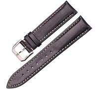 BNCXMO Reloj de cuero correa vintage vintage banda correa negro marrón negro hecho a mano suave de cuero de cuero accesorios de mechones de metal hebilla de metal