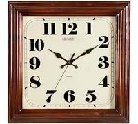 BNCXMO Reloj de Pared Cuadrada de Madera sólida 16 Pulgadas Silencio sin tictac de batería Reloj de Pared para Sala de Estar/Oficina/Cocina
