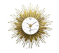 BNCXMO Relojes de Pared Modernos, Gran Metal 3D Art Sunburst Diseño Silencio de Cuarzo Silencio, Relojes de Pared de Creatividad para la Sala de Estar Decoración de la Cocina del hogar