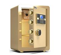 BNCXMO Safe Steel Fireproof Safe, Caja de Seguridad de la Oficina en el hogar, Gabinetes de Almacenamiento de Seguridad de cerraduras electrónicas (marrón, 40x36x32cm) (Oro 25x35x25cm)