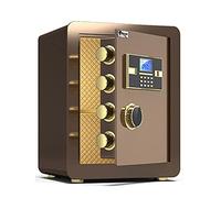 BNCXMO Safe Steel Fireproof Safe, Caja de Seguridad de la Oficina en el hogar, Gabinetes de Almacenamiento de Seguridad de cerraduras electrónicas (marrón, 40x36x32cm) (Oro 25x35x25cm)