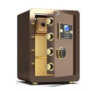BNCXMO Safe Steel Fireproof Safe, Caja de Seguridad de la Oficina en el hogar, Gabinetes de Almacenamiento de Seguridad de cerraduras electrónicas (marrón, 40x36x32cm) (Oro 25x35x25cm)