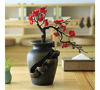 BNCXMO Tablero de Mesa Fuente Fuente Interior Pequeñas Fuentes de Agua Decoraciones de Resina de Agua Central de la Cascada de la Suerte Ornamentos de Feng Shui para Sala de Estar/Dormitorio/Oficina