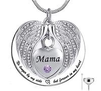 BNCXMO Ya no a mi Lado, Sino para Siempre en mi corazón Acero Inoxidable cremación cremación cremación Collar para Cenizas -Mama