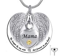 BNCXMO Ya no a mi Lado, Sino para Siempre en mi corazón Acero Inoxidable cremación cremación cremación Collar para Cenizas -Mama