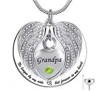 BNCXMO Ya no a mi Lado, Sino para Siempre en mi corazón Acero Inoxidable cremación cremación de cremación Collar para Cenizas - Abuelo