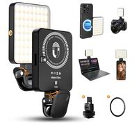 BNEHHOV 90 LED Portátil Selfie Luz con Clip, CRI 95+ Recargable 1800mAh Teléfono Luces de Relleno, Ajustado 3 Modos de Luz y 10 Niveles de Brillo para el Teléfono Cámara (Luz de Relleno magnética)