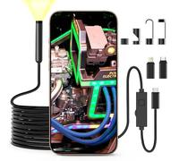 BNEHHOV Endoscopio 1920P Camara Inspeccion Tuberias IP67 con 8 Luces Led Plug and Play Cable de Serpiente Semirrígida Camara Endoscopica para Android iPhone iOS iPad Smartphone (NKJ123)