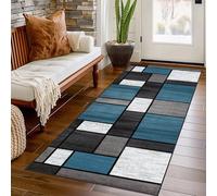 Bnehwogu Alfombra Antideslizante para Pasillos Larga 80 x 300 cm Geometría Moderno Alfombra Corredor Alfombra Cocina Absorbente Lavable Alfombra Entrada Interior Largo para Lavandería Sala de Estar
