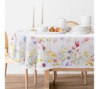 Bnejvif Mantel Ovalado Floral de Primavera y Verano - Estampado de Flores, Impermeable, Sin Arrugas, Tela Duradera para Mesas