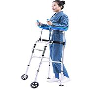 BNFD Andador Vertical con Soporte Alto Plegable con Soporte para Brazos para Personas Mayores y Adultos Altos, Andador con Ruedas Delanteras Extra Anchas, Carga de 300 LB (Plata)