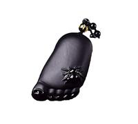 BNfthRT Piedra obsidiana negra Natural tallada Buda pie araña colgante de la suerte el contenido es felicidad bendición collar moda joyería