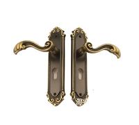 BNGFSDF Cerradura silenciosa, Cerradura de puerta madera maciza cobre puro estilo chino(224 24 Bronze)