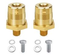BNGXR 1 Par de Adaptadores de Batería M8, Adaptador de Conector para Terminales Polo de Batería, con 2 Tornillos de Acero Inoxidable y 4 Arandelas, Duradero Latón Positivo & Negativo de Batería