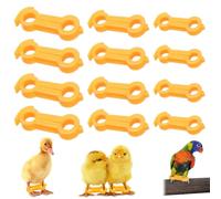 BNGXR 12 Piezas Bandas para Patas de Pollo, Correctores para Loros, Correctoras Trabas de Patas para Soportes para Cojera Estabilizadore Anilla de Plástico para Patas de Pollo Aves de Corral Ataduras