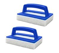BNGXR 2 cepillos de esponja para piscina, cepillo de piscina con mango, cepillo de mano para limpieza de piscinas, cepillo de limpieza de piscina de plástico para la suciedad y el musgo