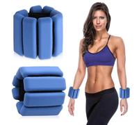 BNGXR 2 Pcs Pesas de Muñeca y Tobillo, Pesas Pierna Tobillos, Pulsera Pesos Ajustable, Portátiles Muñequera con Peso para Damas Hombres Aptitud Física, Correr, Caminar, Yoga, Pilates (Azul)