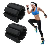 BNGXR 2 Pcs Pesas de Muñeca y Tobillo, Pesas Pierna Tobillos, Pulsera Pesos Ajustable, Portátiles Muñequera con Peso para Damas Hombres Aptitud Física, Correr, Caminar, Yoga, Pilates (Negro)