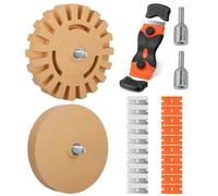 BNGXR 2 Piezas Borrador de Láminas, Disco de Caucho de Coche con Adaptador, Cuchillas Quitar Adhesivos, Rueda Borrador de Goma para Adhesivo, para la Eliminación de Residuos de Película y en el