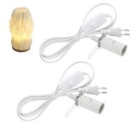 BNGXR 2 Piezas Cable para Lámpara de Sal con Interruptor, portalámparas E14 con cable de 1,8 m y enchufe europeo, para Colgar Lámparas,Lámpara de Techo, Blanco