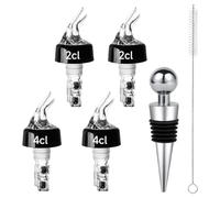 BNGXR 4 Piezas Vertedor para Botellas, 2cl/4 oquillas de Vino de Plastico Medido Caño Auto para Cócteles Vertedor para Bebidas Espirituosas, Dosificador para Vino y Licor, Hogar, Bar, Fiestas
