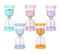 BNGXR 5 Piezas Reloj de Arena, Niños Temporizador de Reloj de Arena 3、5、10、15、30 Mins, Colorido Relojes de Arena, 5 Colores, Temporizador Cocina, para Niños Que Se Cepillan Los Dientes, Guardería