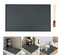 BNGXR Almohadilla de Silicona para Cafetera, 48x30 cm Alfombra de Servicio de Bar Almohadilla Antideslizante de la Cafeteras con Diseño de Gránulos para Cocina Cafetera Batidora (Gris)