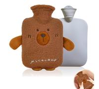 BNGXR Bolsa de Agua Caliente, 1L Animales Hot Water Bottle con Térmica Suave de Peluche Extraíble Botella de Agua Caliente Calentadores de Manos para Alivio del Dolor de Espalda Cuello