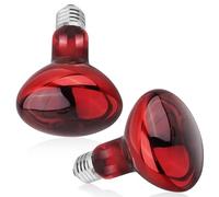 BNGXR Bombillas de calefacción para Reptiles, 2 Piezas Lámpara de Calor Infrarroja Regulable, Bombilla de luz de Calentamiento Mascotas Roja, Luz de Calefacción para Reptiles y lagartos Anfibios