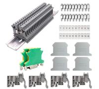 BNGXR Bornes Conexion Electrica, 20 Piezas Conectores Cables Electricos Rapidos Kit, Kit de de Conexión Carril DIN UK-2.5, Regleta de Conectores para Proyectos de Automatización de Bricolaje
