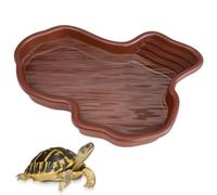 BNGXR Cuenco de agua para tortugas, cuenco de agua para reptiles, cuenco antideslizante para tortugas, bandeja para reptiles con rampa, tortuga de agua, piscina para animales para lagartos, gecko