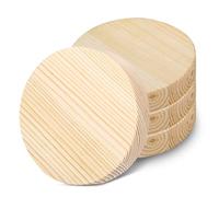 BNGXR Discos de Madera Sin Acabado, Grosor Madera Rodajas Natural en Circulo Madera, Redondos Discos De Madera, Diámetro 10 cm y 20 mm de Grosor, Rebanadas Redondas de Pino, para Manualidades Pintura